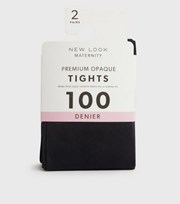 New Look Maternity 2 Pack Black Premium Opaque 100 Denier Tights